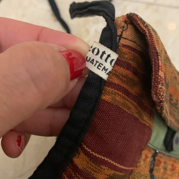 artisan embroidered fabric handbag made in guatemala boho - Picture 3 of 4